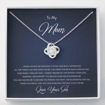 Happy Mother's Day Love Knot Necklace From Your Son - Seseable