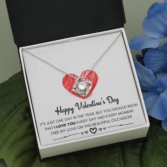 Happy Valentine's Day Love Knot Necklace - Seseable