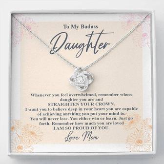 I Am So Proud Of You Mom To Daughter Love Knot Necklace - Seseable