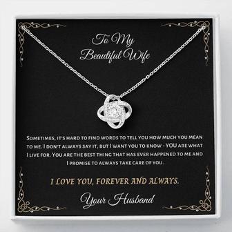 I Love You, Forever And Always Love Knot Necklace To Wife - Seseable