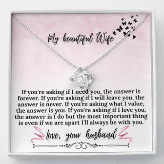 "If Your Asking" Love Knot Necklace (Pink & Butterflies Vertical Edition) - Seseable