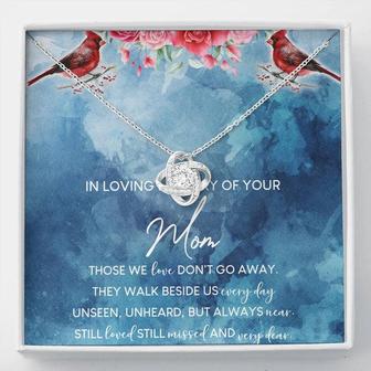 In Loving Memory Of Your Mom Love Knot Necklace Message Card - Seseable