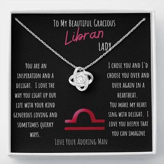 Libran Lady Love Knot Necklace, Gift For Wife, Gift For Partner, Gift For Girlfriend | Seseable CA