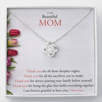 Love Knot Necklace - Mom - Seseable