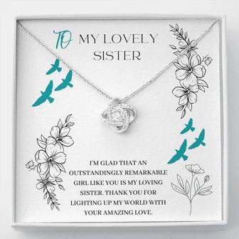 Love Knot Necklace With A Lovely Message Card, Perfect Gift For A Sister. - Seseable