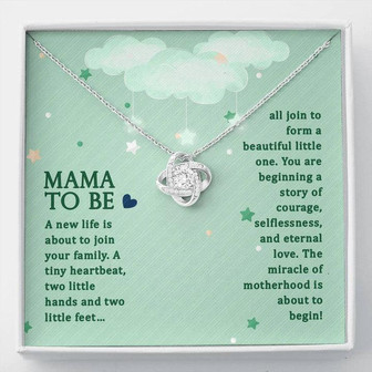 Mama To Be A New Life Love Knot Necklace - Seseable