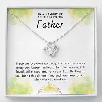 Memorial Gift For Loss Of Father - The Love Knot Necklace - Seseable