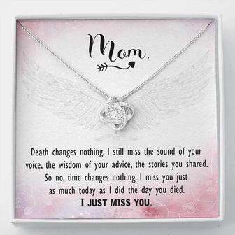 Mom - I Just Miss You - Love Knot Necklace - Seseable