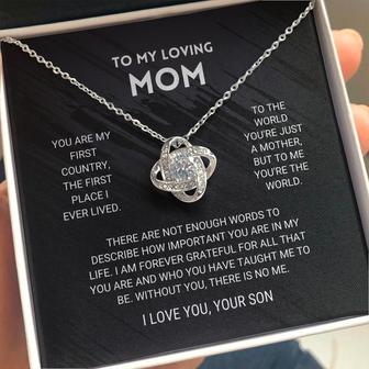 Mom - You're The World - Love Knot Necklace - Seseable
