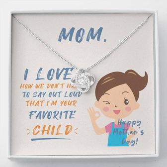 Mom Love Knot Necklace With Message Card - Seseable