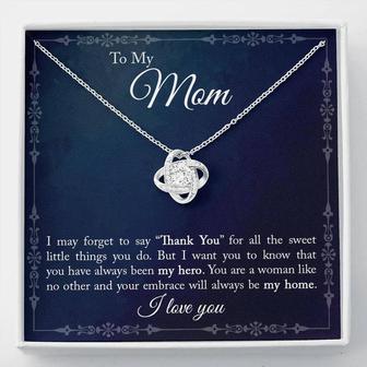 Mom, Thank You I Love You - Love Knot Necklace - Seseable