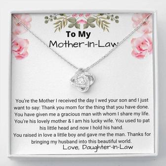 Mother's Day Gift From Daughter- In-Law Forever Love Knot Necklace For Mom - Seseable