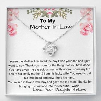 Mother's Day Gift From Daughter- In-Law Forever Love Knot Necklace For Mom - Seseable