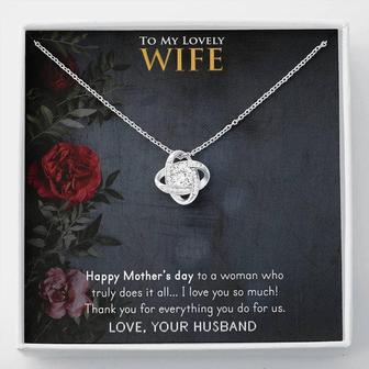 Mother's Day Gift To Wife - Love Knot Necklace - Seseable
