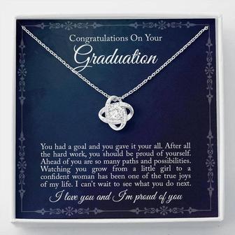 My Daughter, Congratulations On Your Graduation - Love Knot Necklace - Seseable