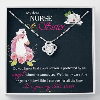My Dear Nurse Sister - The Angel Is Not Invisible - Love Knot Necklace - Seseable