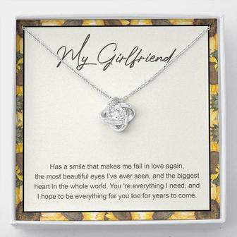 My Girlfriend Love Knot Necklace Message Card - Seseable