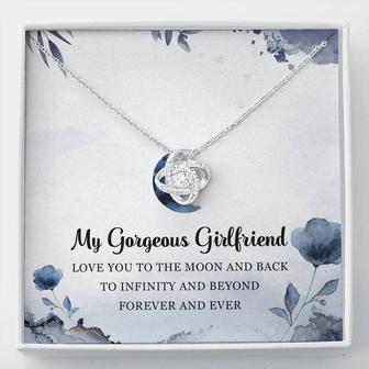 My Gorgeous Girlfriend Love Knot Necklace Message Card - Seseable