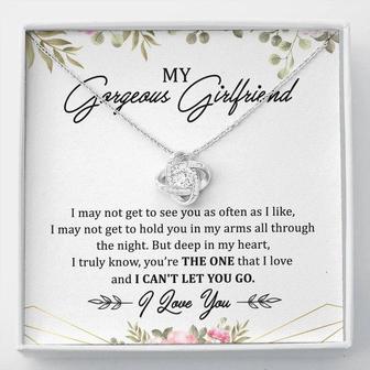 My Gorgeous Girlfriend Love Knot Necklace Message Card - Seseable
