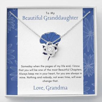 My Granddaughter "The Most Beautiful Chapters" Love Knot Necklace - Seseable