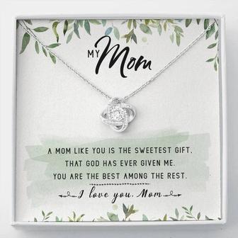 My Mom Love Knot Necklace Message Card - Seseable