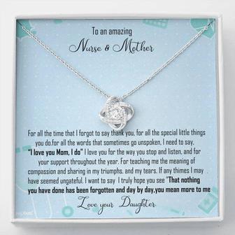 Nurse Mom Gift Love Knot Necklace, Gift For Nurse Mother. - Seseable