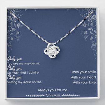 Only You Love Knot Necklace Message Card - Seseable