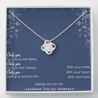 Only You Love Knot Necklace Message Card | Seseable UK
