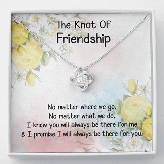 Personalized Friendship Love Knot Necklace Best Friend Gift, Best Friend Necklace, Jewelry For Friendship, Gift For Friend, Bff Birthday - Seseable
