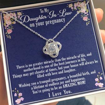 "Pregnancy Gift For Daughter In Law" Love Knot Necklace - Amazing Mom! - Seseable