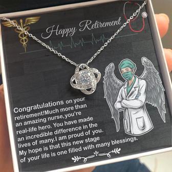 Present For Retired Nurse- Love Knot Necklace For Retired Nurse - Seseable