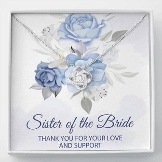 Sister Of The Bride Jewelry Box, Sister Of The Bride Love Knot Necklace, Sister In Law Wedding Day Gift, Sister Of The Groom Wedding Gift - Seseable