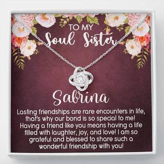 Soul Sister Love Knot Necklace, Soul Sister Necklace Gift, Gift For Best Friend Gift, Bff Gift, Gift For Soul Sister, Unbiological Sister - Seseable