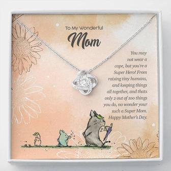 Super Hero Mom, Unbreakable Love Knot Necklace - Seseable