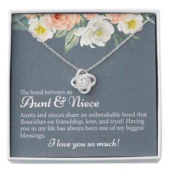The Bond Between an Aunt and Niece is Unbreakable Love Knot Necklace Gift - Seseable