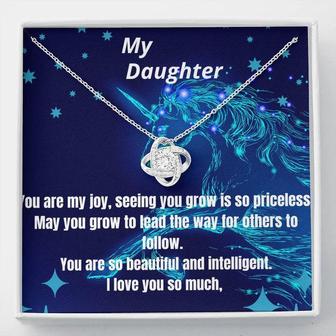 This Beautiful Love Knot Necklace Is Perfect For Your Loved One (Daughter). This Luxury Piece Has Got A Sparkle And Shine, So Precious To Give As A Gorgeous Gift. You Must See It For Yoursel!!!! - Seseable