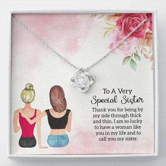 To A Very Special Sister - Love Knot Necklace - Seseable
