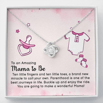 To An Amazing Mama To Be Love Knot Necklace - Seseable