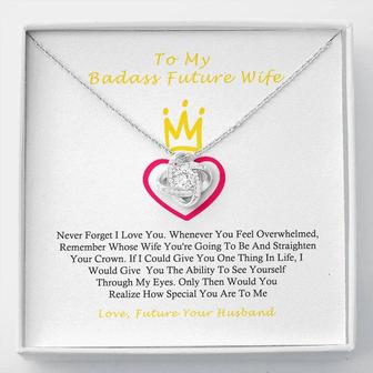 To My Badass Future Wife Love Knot Necklace - Seseable
