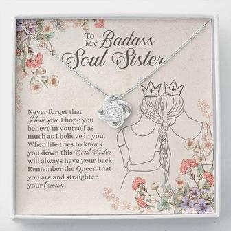 To My Badass Soul Sister - Love Knot Necklace - Seseable