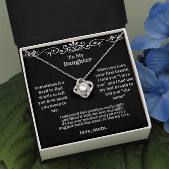 To My Beautiful Daughter - From Mom - Love Knot Necklace - Seseable