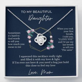 To My Beautiful Daughter - Love Knot Necklace - Beautiful Gift For Daughter () - Seseable