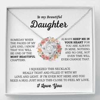 To My Beautiful Daughter | Love Knot Necklace - Seseable