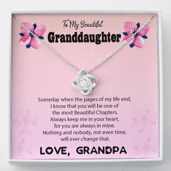 To My Beautiful Granddaughter Love Knot Necklace - Seseable