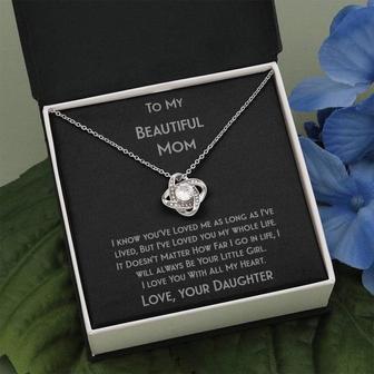 To My Beautiful Mom, Love Knot Necklace - Seseable