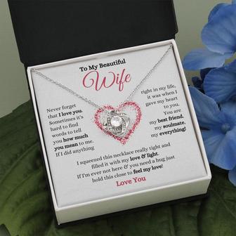 To My Beautiful Wife - Love Knot Necklace - Seseable