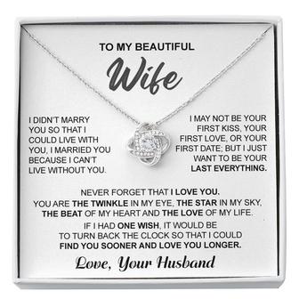 To My Beautiful Wife | Love Knot Necklace - Seseable