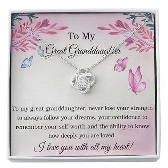 To My Best Granddaughter Love Knot Necklace Gifts For Granddaughter - Seseable
