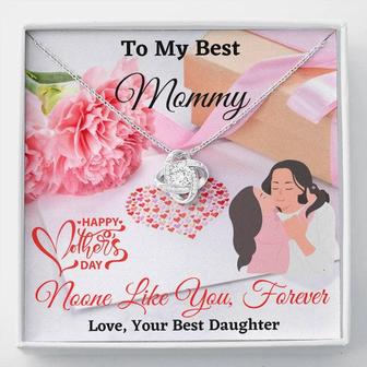 To My Best Mommy From Best Daughter Love Knot Necklace - Seseable