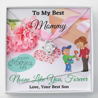 To My Best Mommy From Best Son Love Knot Necklace - Seseable